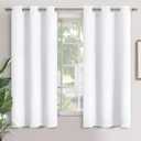 YoungsTex White Curtains for Window 63 Inches Length - Grommet Thermal Insulated Window Treatment Drapes Privacy for Living Room Bedroom Kitchen Decorative, 2 Panels, 42 x 63 Inch