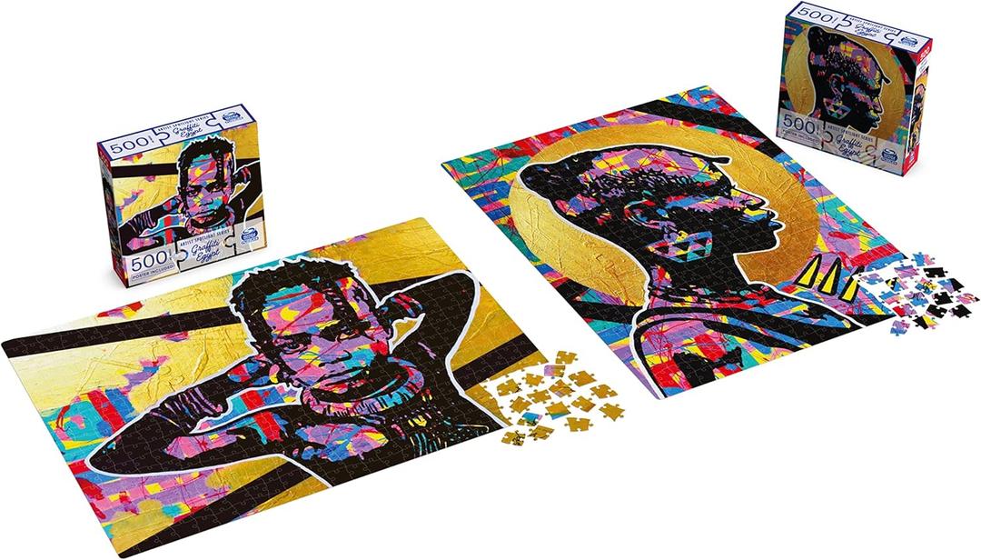 Spin Master Puzzles, 500-Piece 2 Jigsaw Puzzle Bundle Battle of Roses Morning Graffiti Egypt Artist, for Adults & Kids Ages 12+ 