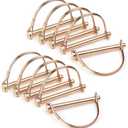 10 Pack 1/4x4 Inch Trailer Coupler Pin Set, Heavy Duty Locking Pin Secure Towing Pin Coupler Safety Pin Hitch Pin Wire Lock Pin for Trailers Lawn & Garden Equipment Farm Wagons (Gold)