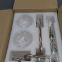 TLOLGT Vintage Pendant Light Fixtures, 3Light Chandeliers for Kitchen Antique Gold Glass Pendant Lighting Matte Brushed Brass Finish with Crystal Glass Shade for Farmhouse Hotel Kitchen Island