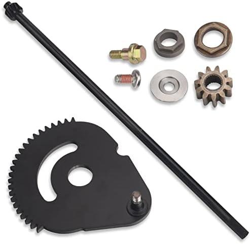 738-0919B Steering Shaft and 617-04094 Sector Gear Kit for MTD Troy Bilt 753-04517 738-0919 738-0919A, With 948-0389 710-1309 Steering Rod Cap, Screw and 941-0656A 741-0656A Pinion Gear & Bushing