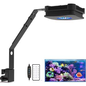 Lominie LED Aquarium Light Saltwater Aquarium Lamp 30W Full Spectrum with Remote Dimmable Nano Coral Reef Light for Fish Tank with Bracket