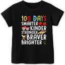 100 Days of School Shirt Kids  Boys Girls Toddler Happy 100th Day of School T-Shirt, Kindergarten 100 Day,3T-7T (Black)