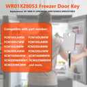 2 x WR01X28053 Freezer Door Key Replacement Haier Refrigerator Door Key Compatible GE Sears Kenmore Generic Fridge Door Freezer Key -2 Pack, silvery
