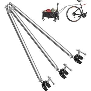Bike Trailer Hitch Connector Compatible with Bicycles Electric Bikes Scooter with Rear Luggage Rack, Portable Folding Bicycle Trailer for Camping Grocery Sports Shopping with Quick Release Clamps
