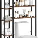 HOOBRO Over-The-Toilet Storage, 8-Tier Bathroom Organizer Over Toilet with Toilet Paper Holder, Freestanding Space Saver, Side Storage Open Shelf, Laundry, Rustic Brown and Black BF86TS01