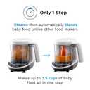 Baby Brezza One Step Baby Food Maker Deluxe Auto shut Off, Dishwasher Safe Cooker and Blender to Steam + Puree Organic Food for Infants + Toddlers - Set of 3 Pouches + 3 Funnels