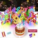 Gumry 9TH Musical Birthday PopUp Card, Blowable Colorful Light Candle 3D Cards with Song, Applause Cheers Sound, Greeting Cards Birthday Gifts Decorations for Daughter Son Turning 9 Years Old