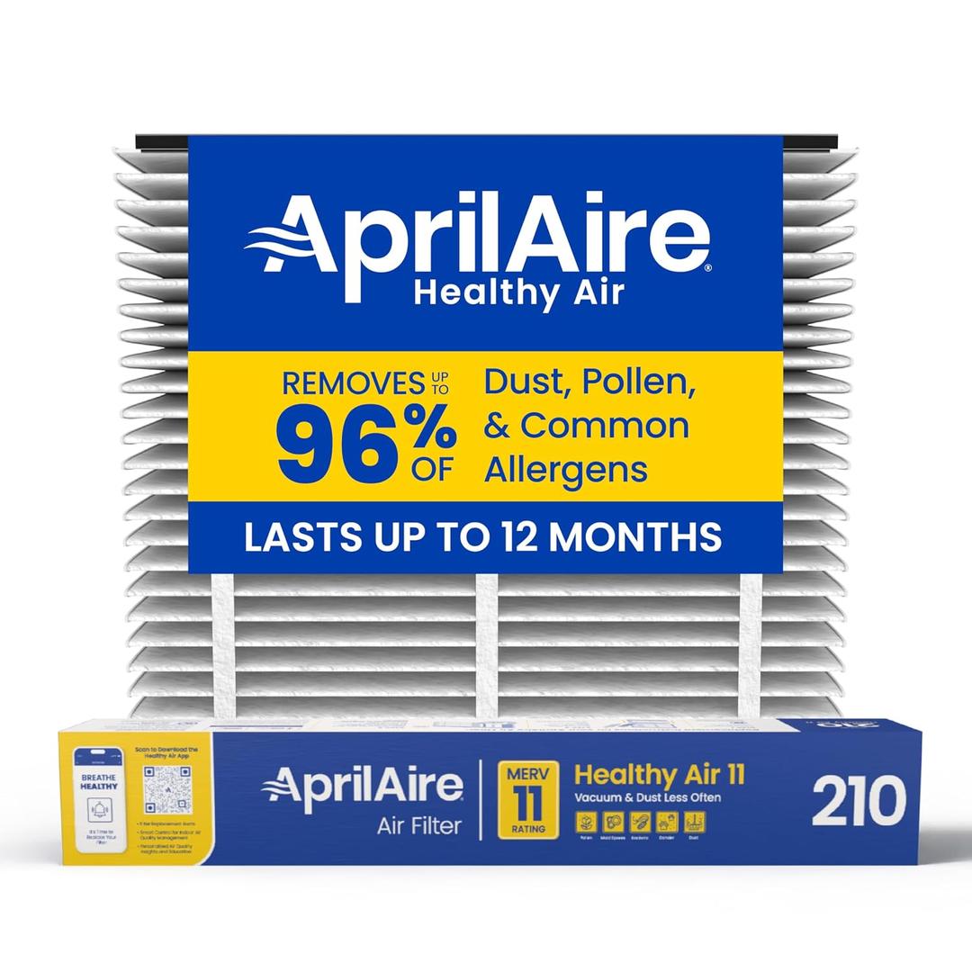 AprilAire 210 Replacement Filter for AprilAire Whole House Air Purifiers - MERV 11, Clean Air & Dust, 20x25x4 Air Filter (Pack of 1)