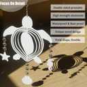 4Pack 10inch Sublimation Wind Spinner Blanks 3D Aluminum Metal Wind Sculpture Kinetic Spinners for Yard and Garden Indoor Art Ornaments Hanging Decoration (Turtle)