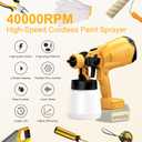 Cordless Paint Sprayer for Dewalt 20V MAX Battery, 40000RPM Spray Paint Gun with 4 Copper Nozzle, Sprayer Paint Gun for House Painting, Paint Sprayer Home Interior and Exterior Furniture (No Battery)