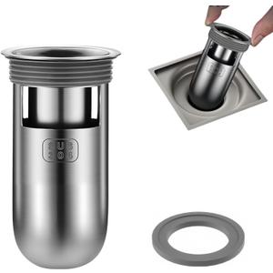 Shower Floor Drain Plug, Water Sealing, Mini Bottle Trap Design, 304 Stainless Steel Material, Anti- Odor Plugs for Bathroom (1, Depth 3.3'')