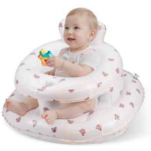 Inflatable Baby Seat for Babies 3–36 Months, Aloxina Sit Me Up Floor Chair with Built-in Air Pump, Extra-Wide Base & Anti-Tip Support, Infant Chair for Sitting & Feeding – Bear