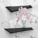 12" Corner Shower Caddy Shelves, 2 Pack Bathroom Shower Shelf for Tiled Wall, Stainless Steel Shower Shelf Organzier for Inside Showe Kitchen Storage Without Hooks & Adhesive (Star Patterns, Black)