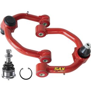 Front Upper Control Arms for 1996-2003 Toyota Tacoma 4WD, 1995-2002 Toyota 4Runner 4WD, 2-4" Lift Red Tubular Arms with PU Bushings and 1 Spare Ball Joint (2PCS
