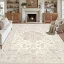 Luxturiy 8x10 Area Rugs Living Room: Bedroom Washable Carpet Beige White