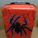 Sanwuta 4 Pcs Spider Luggage Sets 18 Inch Carry on Rolling Suitcase Backpack Neck Pillow Travel Set Gift for Kids Boys, suitcase is 18 inch