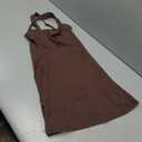 QINSEN Womens Square Neck Tennis Dress Sleeveless Built in Shorts Golf Athletic Dress with Pockets (Medium, Chestnut)