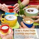 BIZEWO Milk Frother Electric, Warm and Cold Milk Steamer, 4 IN 1 Automatic Milk Warmer Stainless Steel with Touch Screen for Coffee, Latte, Macchiato, Cappuccino, Hot Chocolate