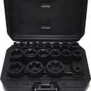 19Pcs External Torx Plus Socket Set 6 Point EP Socket Compatible with Tesla, 1/2 3/8 1/4'' Drive Female External E-Torx Plus Socket, High Deformation Prevention Puller Tool