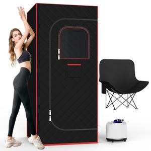 SEN-QII Portable Sauna - Portable Sauna for Home, Sauna Box with 3 L 1200 W Steam Generator, Remote Control with 15 Adjustment Modes, Chair, Remote