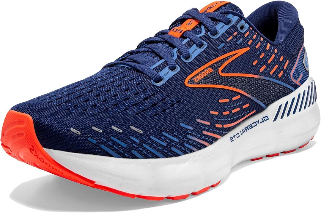 Brooks Men's Glycerin GTS 20 Supportive Running Shoe (14, Blue Depths/Palace Blue/Orange)