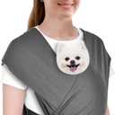 CUBY Swaddle Dog Sling Carrier for Small Dogs, Front Pet Sling Carrier Chest,Hands Free Adjustable Cat Sling Carrier Soft Cotton Reducing Pain Puppy Sling Carrier for Small Pet Up to 11lb (Dark Gray)