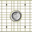 26" x 14" Large Gold Kitchen Sink Grid and Sink Protector, Stainless Steel Sink Rack for Bottom of Kitchen Sink,Centered Drain with Corner Radius, Stainless Steel
