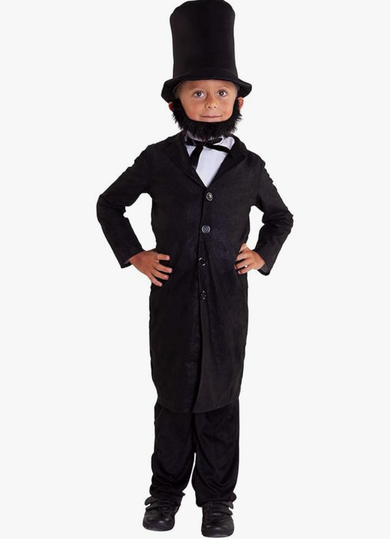 Morph Costumes Abraham Lincoln Costume For Kids - Presidents Day Halloween Outfit For Boys, Historical Dress Up Size S