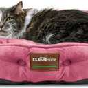 ClevaHome Cat Dog Bed for Small Pets up to 15lbs - Round Cat Beds for Indoor Cats, Machine Washable Comfortable Pet Bed for Puppy and Kitten with Non-Slip Bottom (Plum Pink)