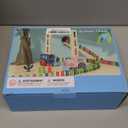 Domino Train Toys Kids Games - Automatic Stacking Creative Game 3+ Year Old - Stem Montessori Toy for Boys 4-6 - Summer Autistic Christmas Birthday Gifts 5 6 Toddler Ages 4-8 (Morandi Blue)