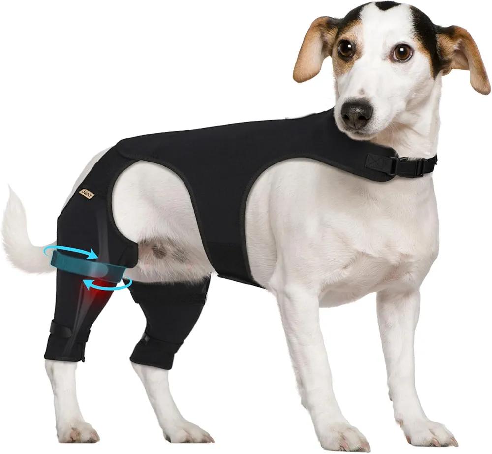 Supet Dog Recovery Sleeve for Rear Legs, Non Slip Back Leg Sleeve to Stop Licking, Cover After Surgery for TPLO ACL Surgery, Thigh Wound, Knee Injuries, Dog Cone Collar Alternative
