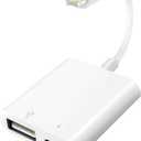 Lightning to USB Camera Adapter with Charging Port for iPhone Portable USB 3.0 Female OTG Cable for iPad to Connect Card Reader USB Flash Drive U Disk Microphone Keyboard Mouse Hubs Midi