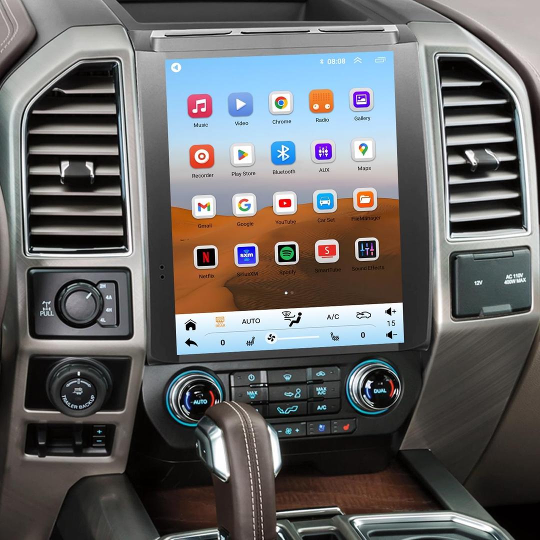 for Ford F150 Radio Upgrade 2015 2016 2017 2018, 8core CPU Stereo System Replacement,12.1inch Touch Screen,Carplay and Android Auto,Support 4G Network