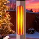 Uthfy 37 Inch Outdoor Electric Patio Heater, 1500W Infrared Heater with Remote, 12H Timer, IP65 Waterproof, Portable Tower Heaters for Home, Garage, Porch, Shop, Backyard, Indoor and Outdoor Use