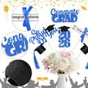 Pinkunn 20 Pcs 2026 Graduation Decorations Class of 2026 Graduation Table Centerpieces Glitter 3D Grad Cap Diploma Cake Topper Easy Assemble for 2026 Grad Party Supplies Decorations(Blue)