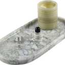 Koville African Natural Marble Tray, 12"x6" Vanity Decorative Tray for Countertop Organizer, Catchall Tray for Perfume, Candles, Jewelry Dish (Green Marble-bianco Palomino)