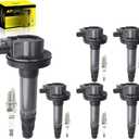 Set of 6 UF823 Ignition Coils Pack & Iridium Spark Plugs Compatible with Ford Transit 150 250 350 Edge Flex Lincoln MKT/MKX Continental V6 3.7L 3.5L OEM Replaces# 7T4Z12029F DG563 UF-823