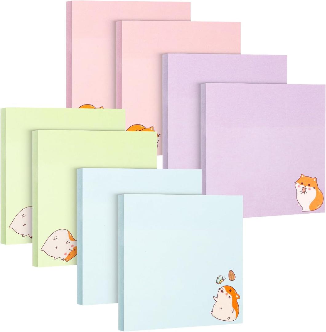 Mr. Pen- Sticky Notes, 3x3, 8 Pads, 400 Sheets, Tiny Hamster Sticky Notes