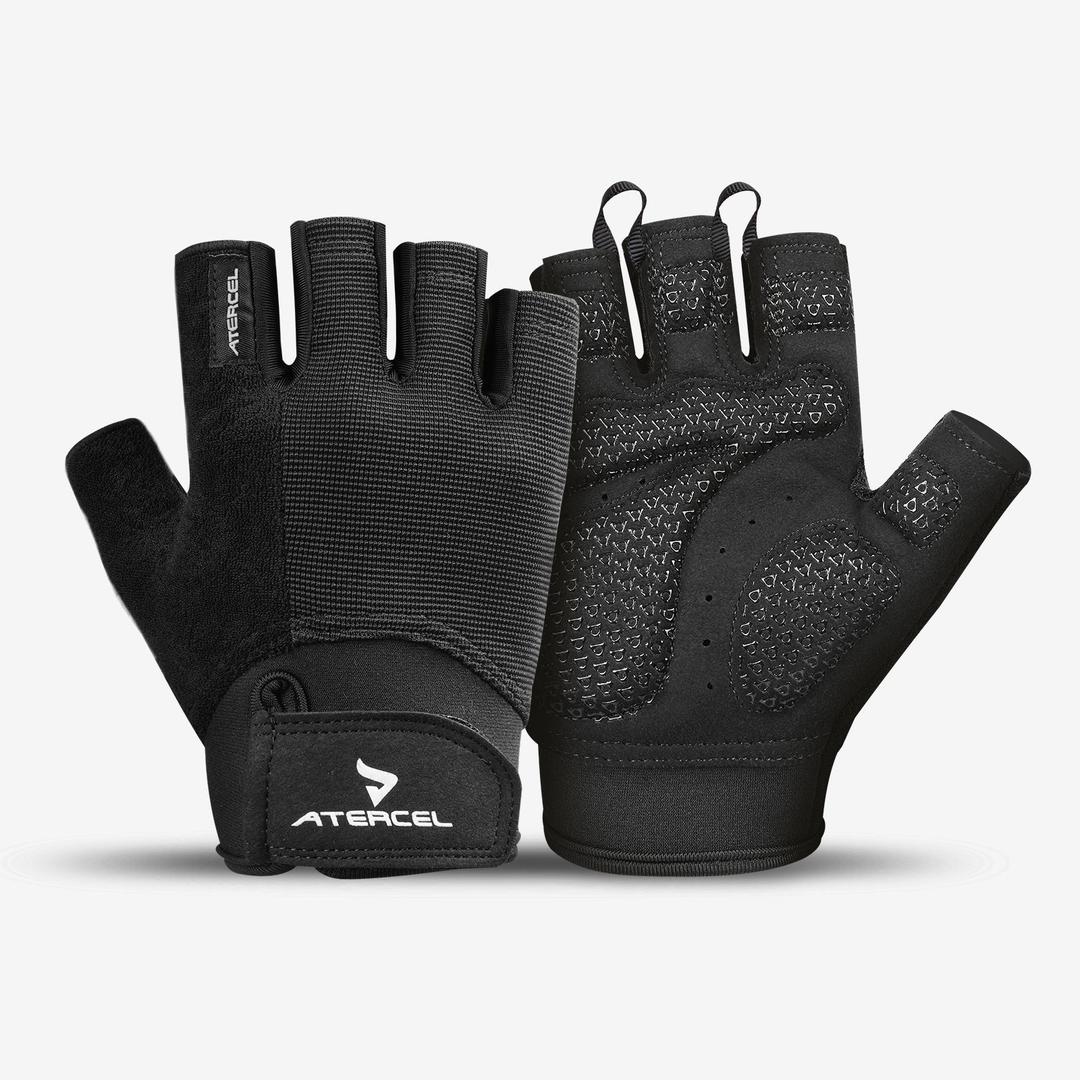 ATERCEL Weight Lifting Gloves Full Palm Protection, Workout Gloves for Gym, Cycling, Exercise, Breathable, Super Lightweight for Mens and Women (Black, X-Large)