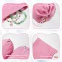 Toy Storage Bags, 6 Pcs Quality Liss Velvet Drawstring Pouch Adjustable Microfiber Toy Organizer Bags Gift Bag Foldable Ditty Bag for Women Men Toys Underwear Sunglasses Cosmetic (Pink 3 Sizes)