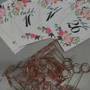26 PCS Table Number Holder - Table Card Holder Stand Wire Photo Holder with 26 Pcs Floral Table Number Cards, Place Card Holder Stand for Weddings Party Office Paper Memo Menu Note Clips