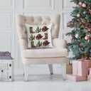 Western Christmas Pillow Covers 18x18, Western Christmas Decorations, Cowboy Boots Hat Cactus Decorative Pillow Covers, Christmas Decorations for Living Room Bedroom Home Office,Pillowcover (Pillow-sd-03)