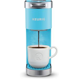 Keurig K-Mini Plus Single Serve K-Cup Pod Coffee Maker, with 6 to 12oz Brew Size, Stores up to 9 K-Cup Pods, Travel Mug Friendly, Cool Aqua