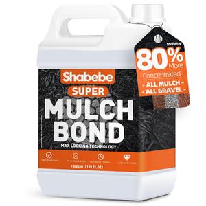 Mulch Bond, 1Gallon Rock Glue for Landscaping Heavy Duty Gravel Binder & Stone Adhesive, Fast-Drying, Non-Toxic, Weather-Resistant, Strong Hold for Slopes, Walkways, Mulch Hold & Pine Straw 