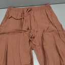 GUOLEZEEV Women Flowy Linen Pants Wide Leg Drawstring Loose Casual Pants Vacation Beach Trouser Brown, XL