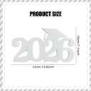 Class of 2026 Decorations Wood Centerpieces 13x7inch Double-sided Hollow Design White Graduation Party Table Decorations for Home Office Class of 2026 Tabletopper