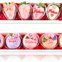 25 Pack 12 x 2.8 x 2.4 Inches Strawberry Boxes with Clear Lids,Long Macaron Boxes Gift Boxes For Cookies,Truffle,Cocoa Bombs,Chocolate (White)