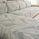 Sofa Cover Washable Sectional Couch Covers Sofa Slipcovers for 3 Cushion Couch Pet Friendly L Shaped Couch Protector Leaf Printed Covers for Dogs
