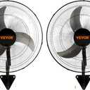 VEVOR Wall Mount Fan, 2 PCS 18 inch Oscillating, 3-speed High Velocity Max. 4000 CFM Industrial Wall Fan for Indoor, Commercial, Residential, Warehouse, Greenhouse, Workshop, Basement, Garage,Black